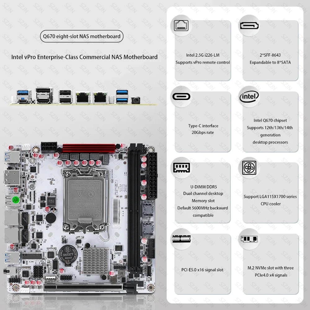 Kit Motherboard NAS ITX Q670,  - Lga1700 Itx Motherboard Ddr5 ulasan dan harga